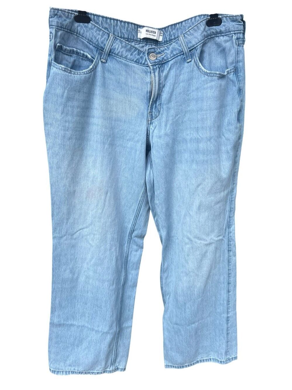 Hollister woman’s 16Long low Rise baggy wide leg denim jeans light wash